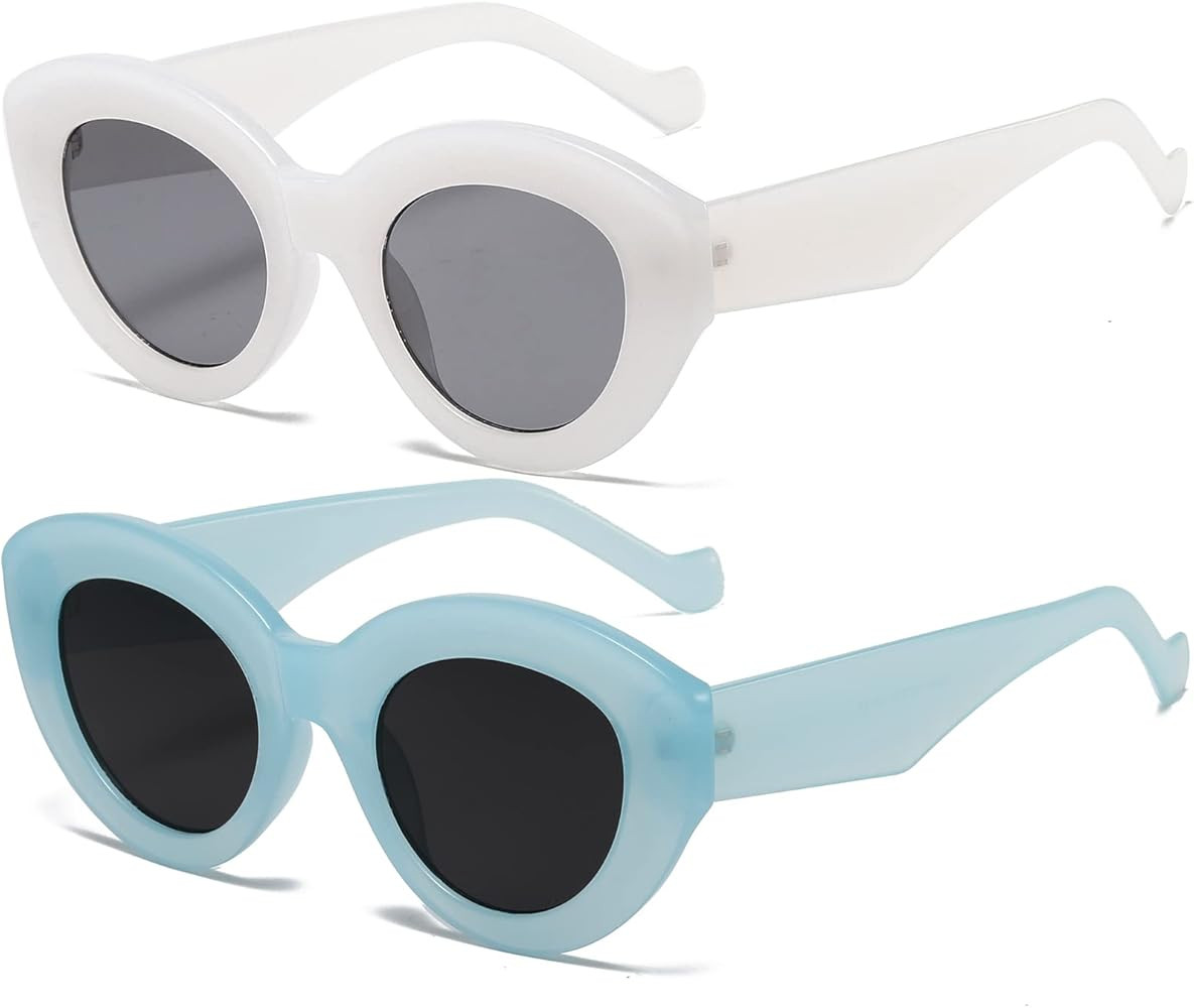 AIEYEZO Oversized Cat Eye Sunglasses for Women Cute Oval Thick Frame Cateye Sun Glasses Chic Retr... | Amazon (US)