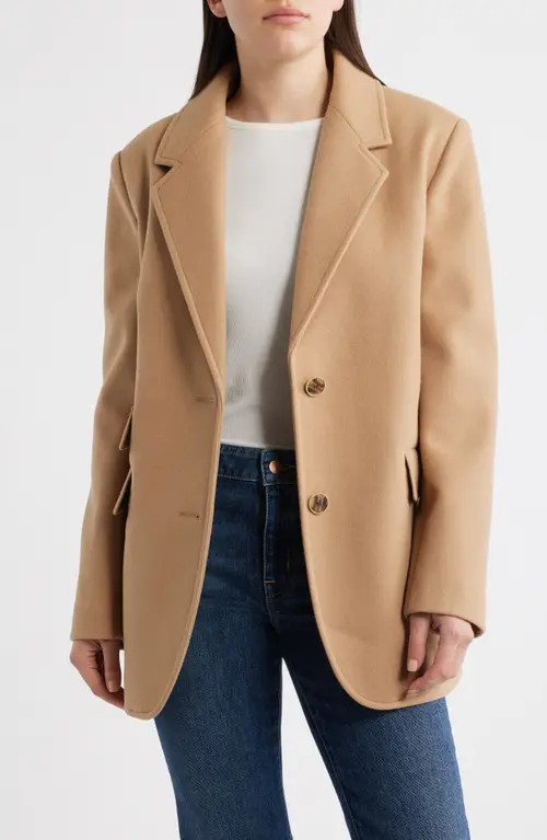 CeCe Oversize Single-Breasted Blazer in Camel at Nordstrom, Size Xx-Large | Nordstrom