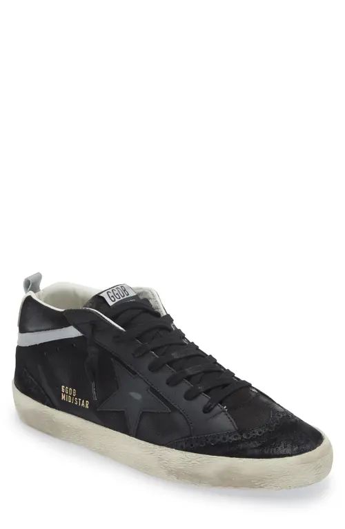Golden Goose Mid Star Sneaker in Black/Silver/White at Nordstrom, Size 13Us | Nordstrom