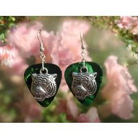 Tiger Earrings, Wildlife Guitar Pick Jewelry, Choice 12 Colors, Pierced Or Clip On Earrings Usa | Etsy (US)