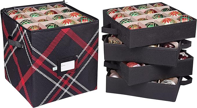 Amazon.com: ProPik Christmas Ornament Storage Box, 4 Tier Holds Up to 64 Holiday Ornaments Decora... | Amazon (US)