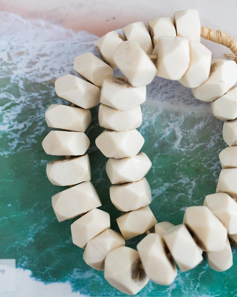 Hex White Bone Beads | McGee & Co.