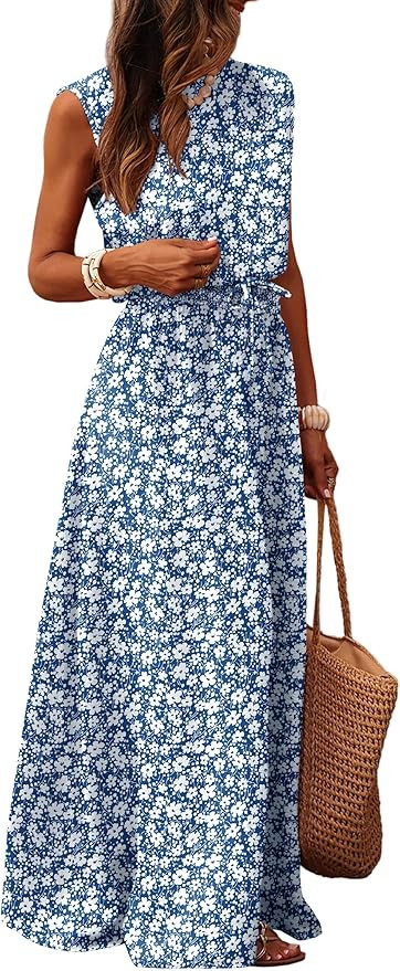 Caracilia Women's 2 Piece Maxi Skirt Sets 2026 Summer Casual Cropped Tank Top High Waisted Long S... | Amazon (US)