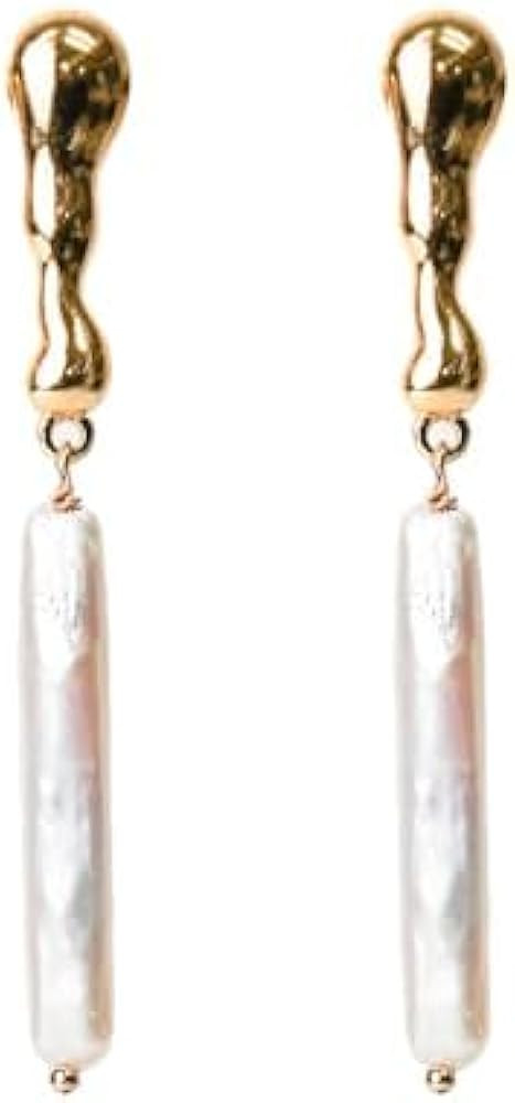 Baroque Pearl Earrings 18K Gold Plated Drop Dangle Earrings for Women Freshwater Pearl Earrings D... | Amazon (US)