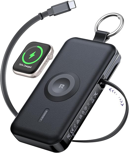 RORRY CharmGo Portable Charger 12000mAh, 3 in 1 Power Bank with Built-in Retractable USB C Cable,... | Amazon (US)