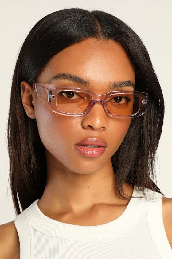 Ceres V2 Lilac Rectangular Sunglasses | Lulus (US)