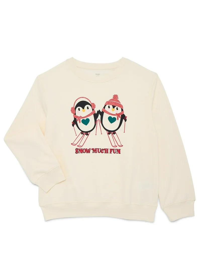 Holiday Time Girls Christmas Fleece Graphic Sweatshirt, Sizes 4-18 | Walmart (US)