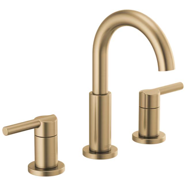 Delta Nicoli Champagne Bronze Widespread 2-Handle WaterSense Bathroom Sink Faucet with Drain | Lowe's