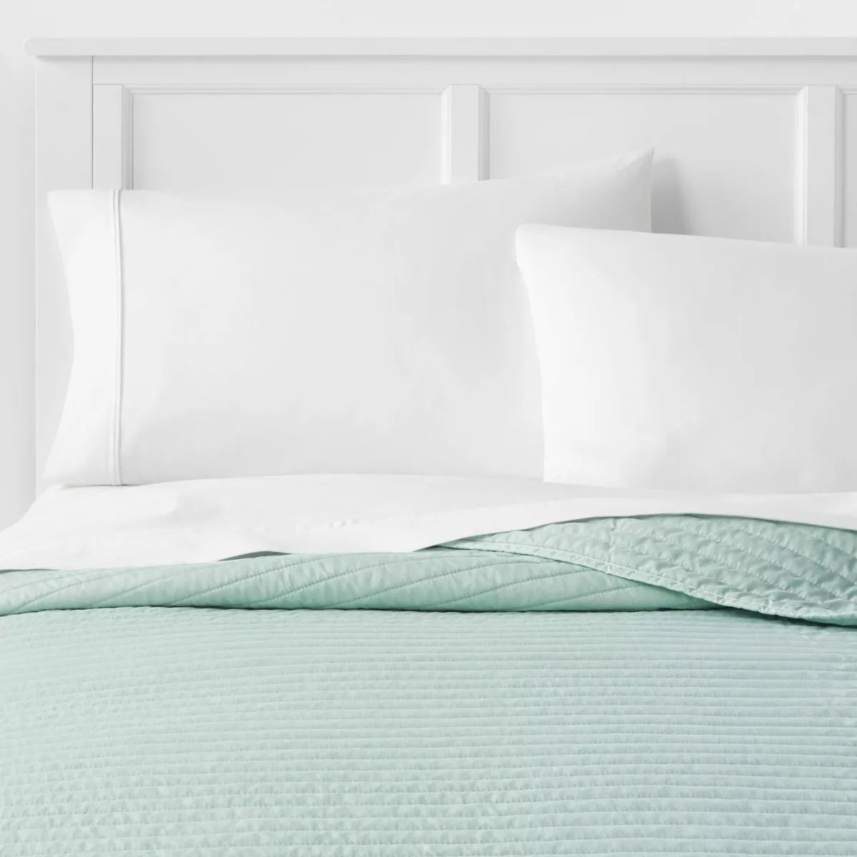 Full/Queen Garment Washed Microfiber Quilt Mint Green - Room Essentials™ | Target