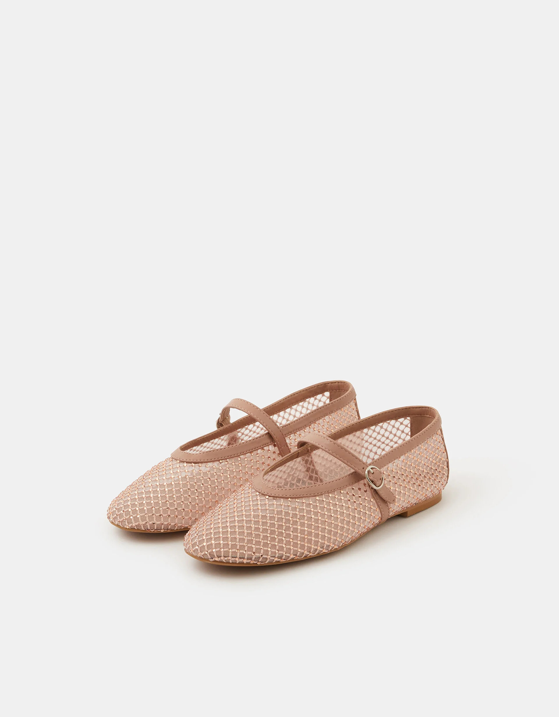 Rhinestone Mesh Mary Jane Ballet Flats Pink | Accessorize (Global)