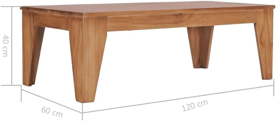 vidaXL Coffee Table 47.2"x23.6"x15.7" Solid Teak Wood | Amazon (US)