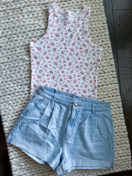 Women’s Summer Outfit Inspo (tank top is from kids section/sizing)  

Floral Print Tank Top - Denim Shorts - Mom Shorts 

#LTKStyleTip