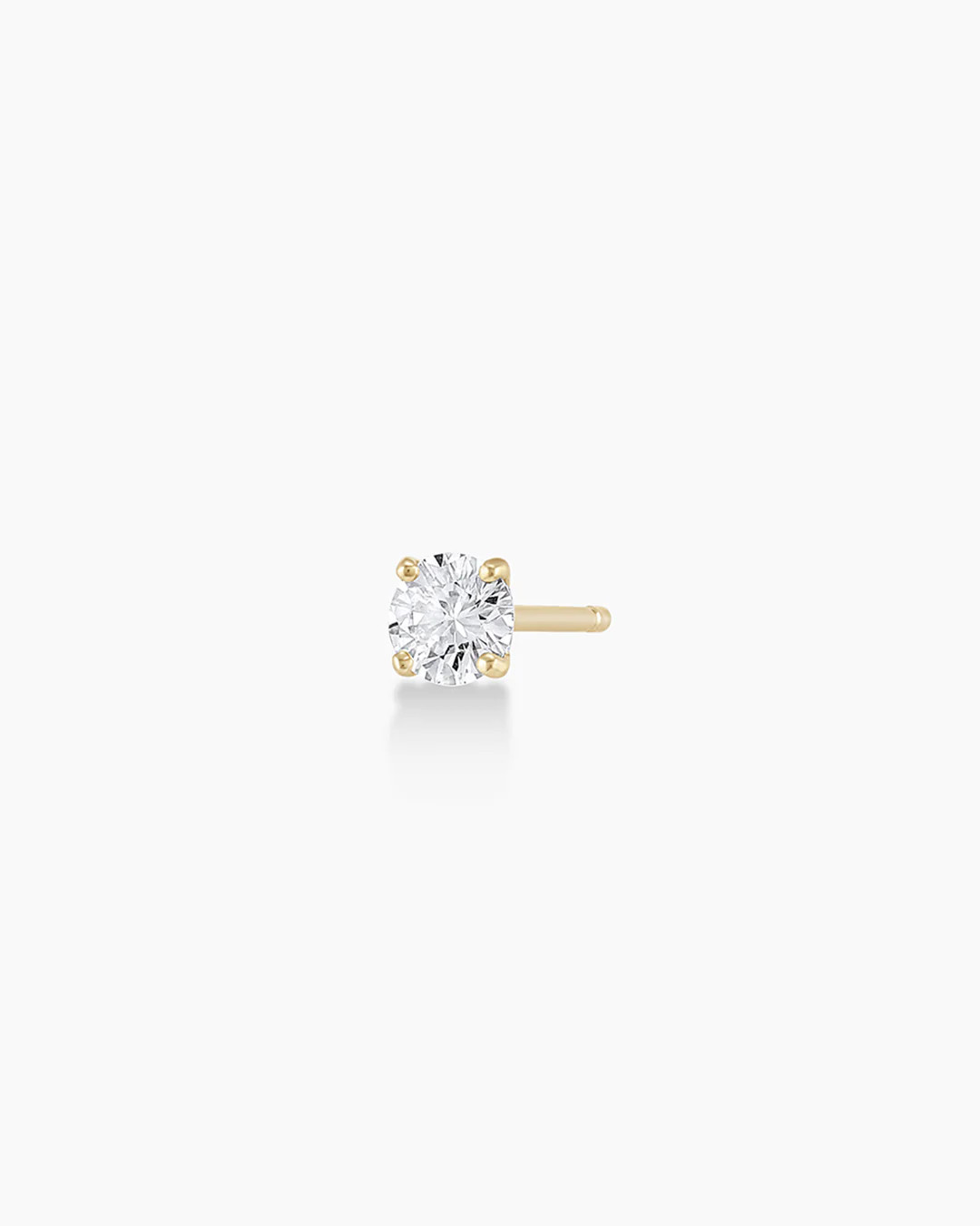 Diamond Solitaire Single Stud - 14K Solid Gold / 4mm | gorjana