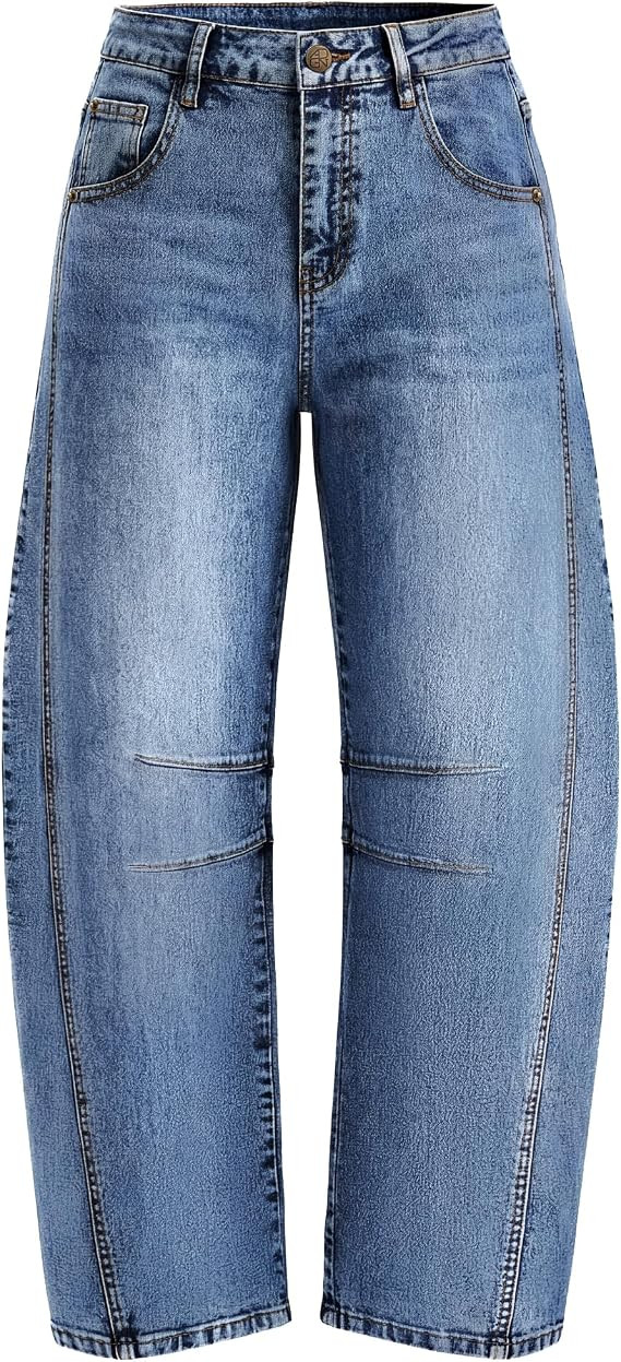 ZESICA 2026 Barrel Jeans for Women Trendy Wide Leg Pants | Slightly Stretchy Fabric, Baggy Pants,... | Amazon (US)