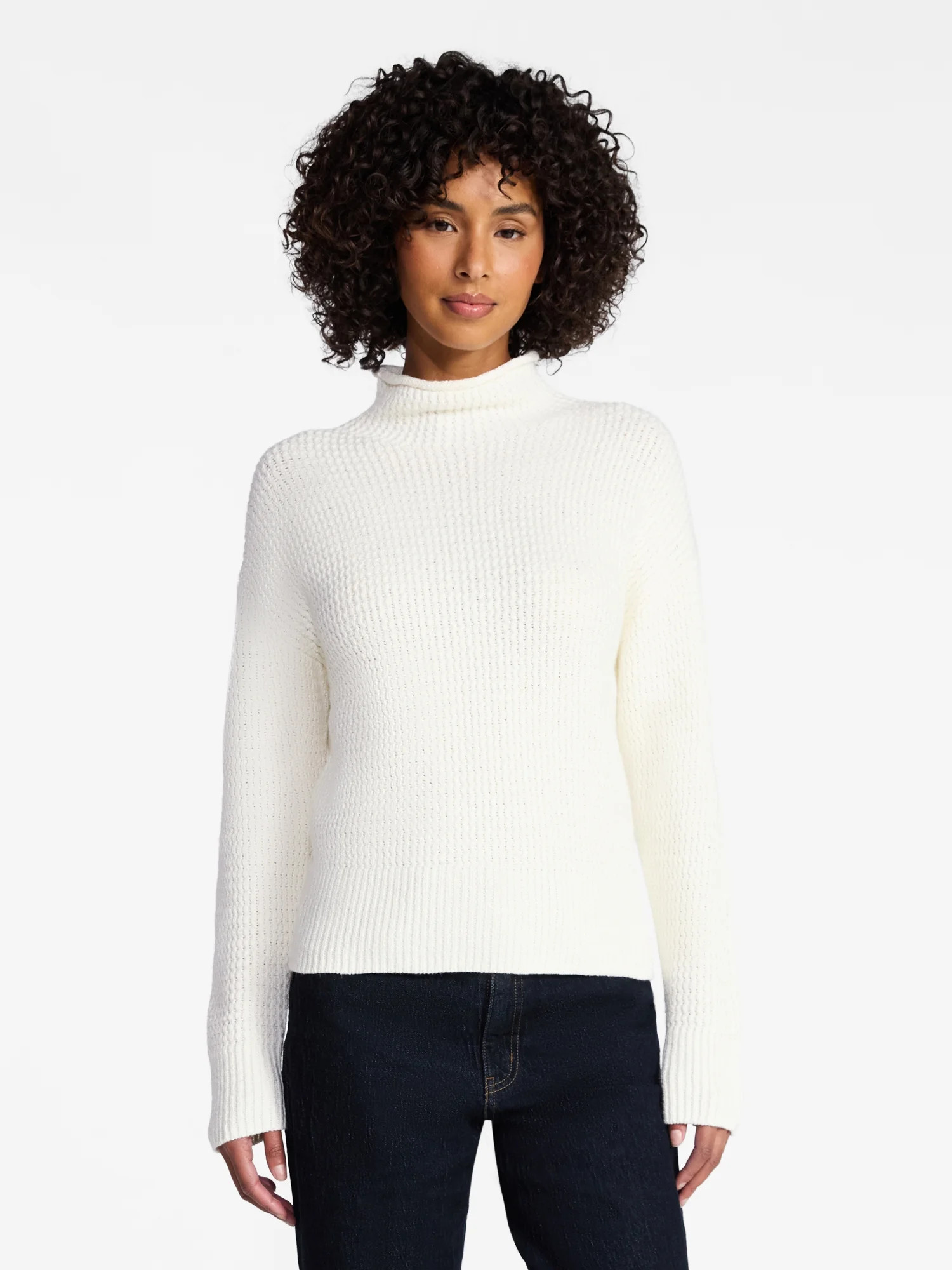 Time and Tru Women's Funnel Neck Sweater, Midweight, Sizes XS-XXXL | Walmart (US)