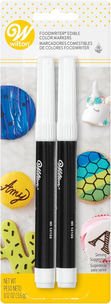Wilton Black Food Marker, 2-Count Pack of Edible Markers, Ideal for Cookies and Cakes | Amazon (US)