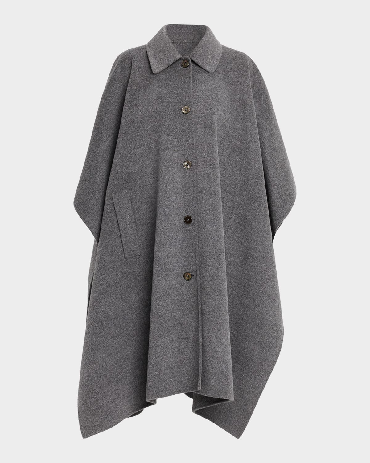 Collared Wool Poncho Coat | Neiman Marcus