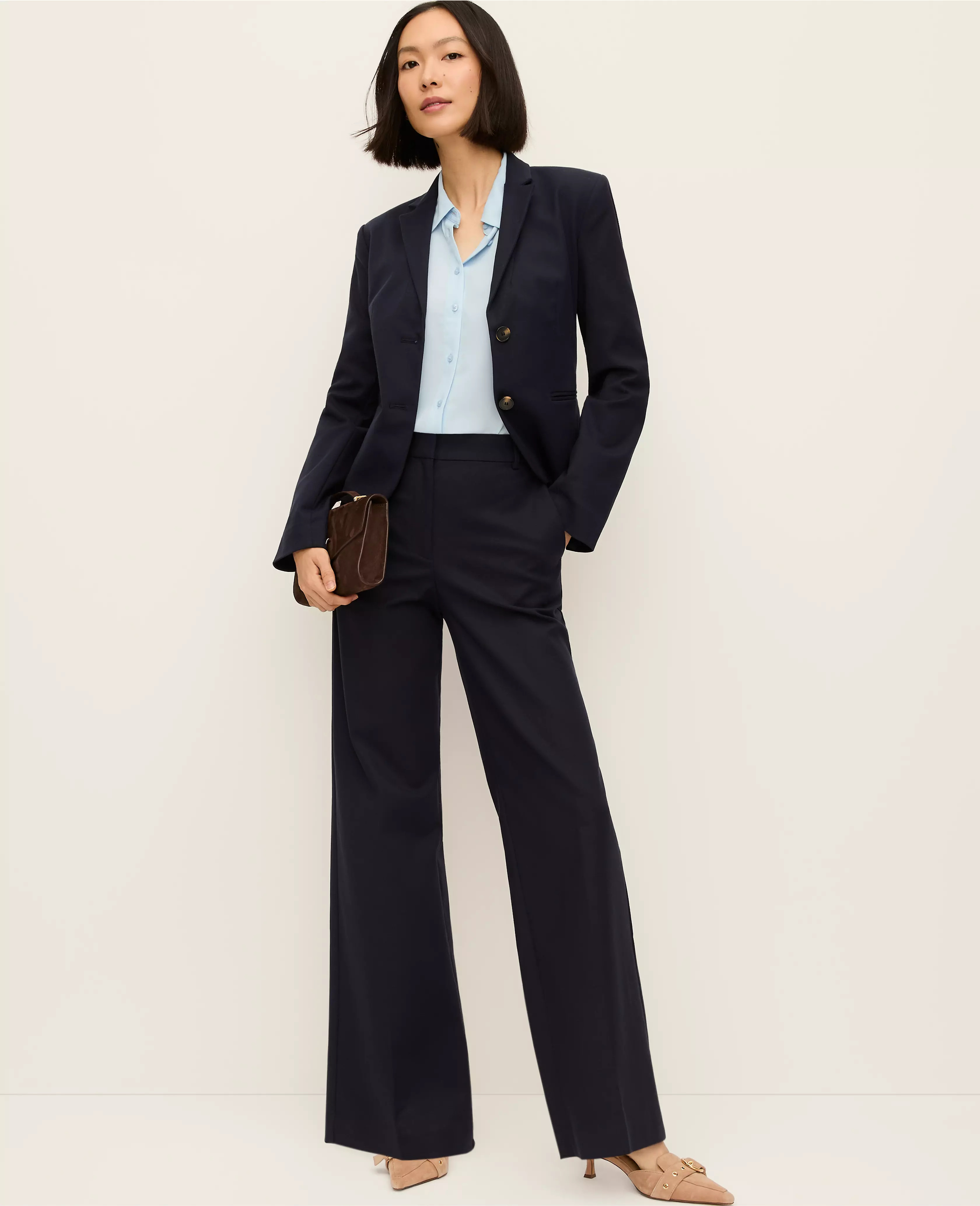 The Wide-Leg Pant in Doubleweave | Ann Taylor