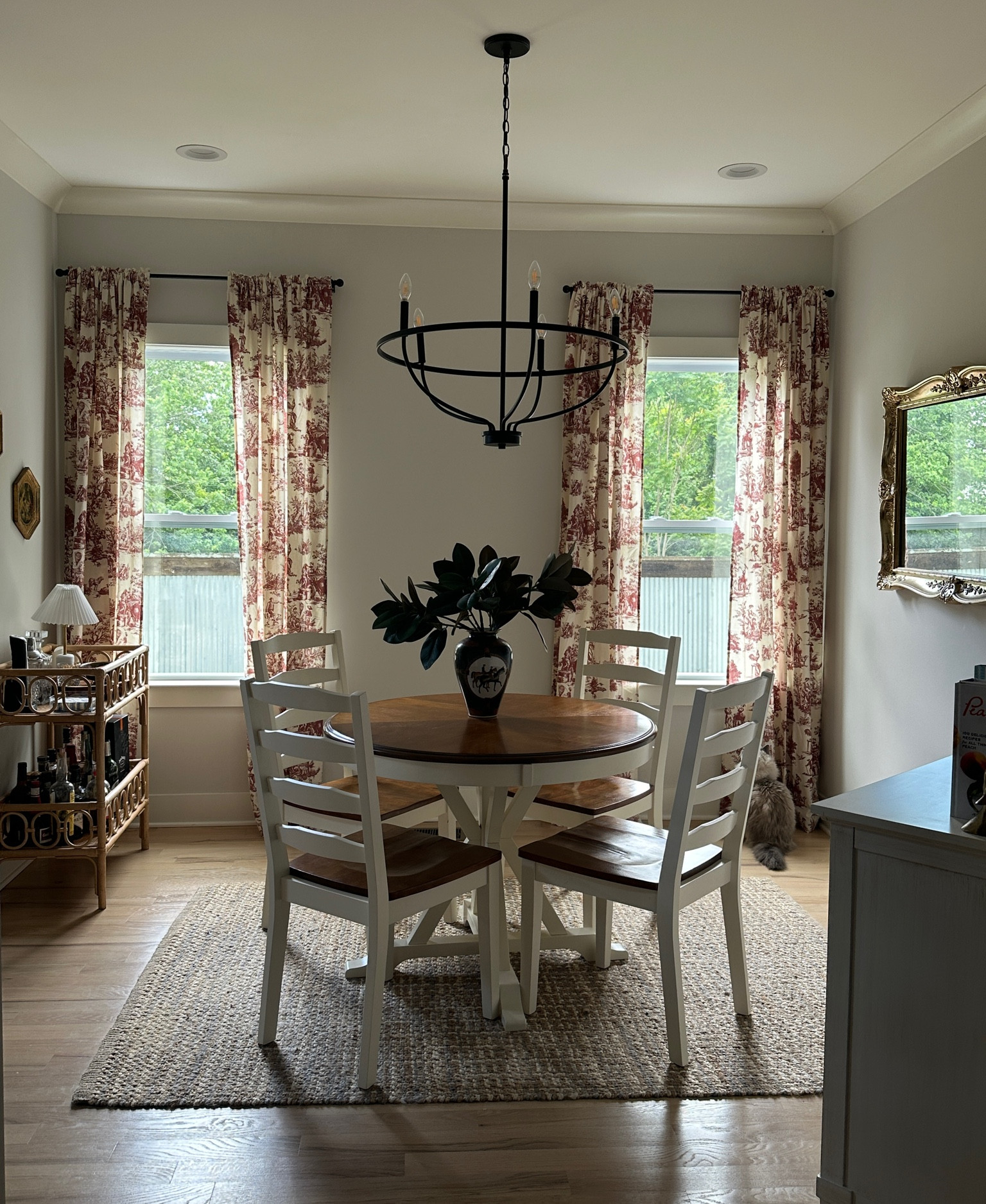 dining room decor! Bar cart, vase, and mirror were all thrifted so I linked similar. 

French county, English country, cottage core, eclectic decor, maximalism, southern traditional decor, small space decor 

#LTKHome