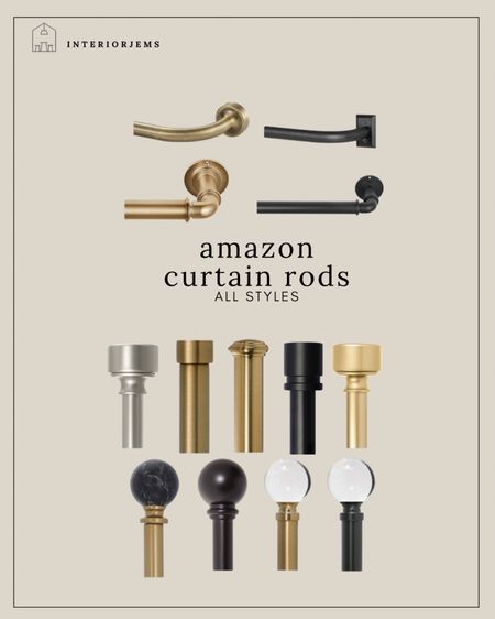 Amazon curtains rods, brass black and silver drapery, living room accessories 

#LTKStyleTip #LTKHome #LTKSaleAlert