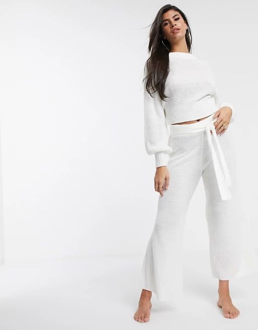 ASOS DESIGN lounge premium knitted wide leg trouser | ASOS (Global)