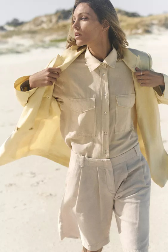 MINIMAL LINEN BLAZER ZW COLLECTION | Zara US