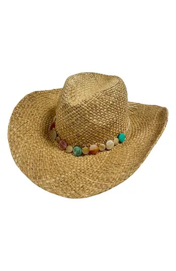 MARCUS ADLER Straw Cowboy Hat in Natural at Nordstrom Rack | Nordstrom Rack