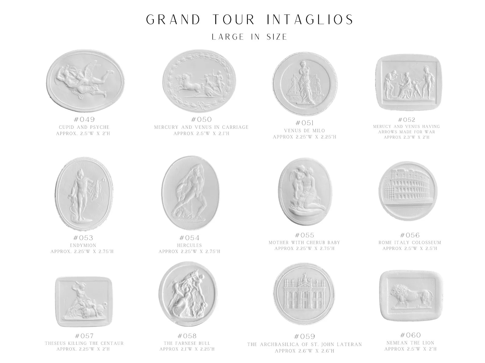 Plaster Intaglios White Grand Tour Intaglios Gems Medallions Home Decor HIGH END QUALITY - Etsy | Etsy (US)