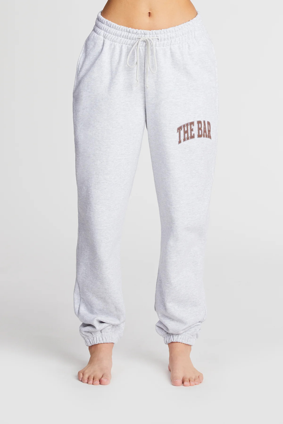 VARSITY SWEATPANTS LT HEATHER GREY/CHOCOLATE | The Bar