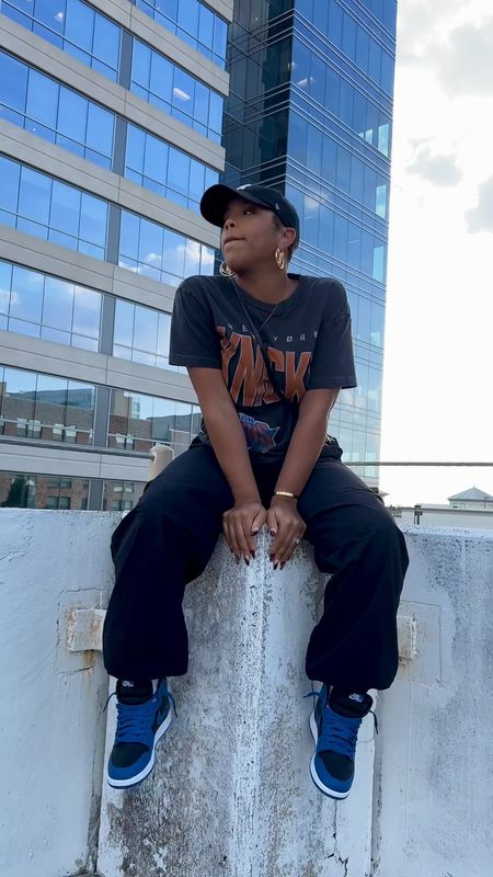 Oversized cargo pants, graphic tees & sneakers all Fall…tomboy chic if you will. 
#cargopants #graphictshirts #jordan1s #sneakers

#LTKstyletip #LTKunder100
