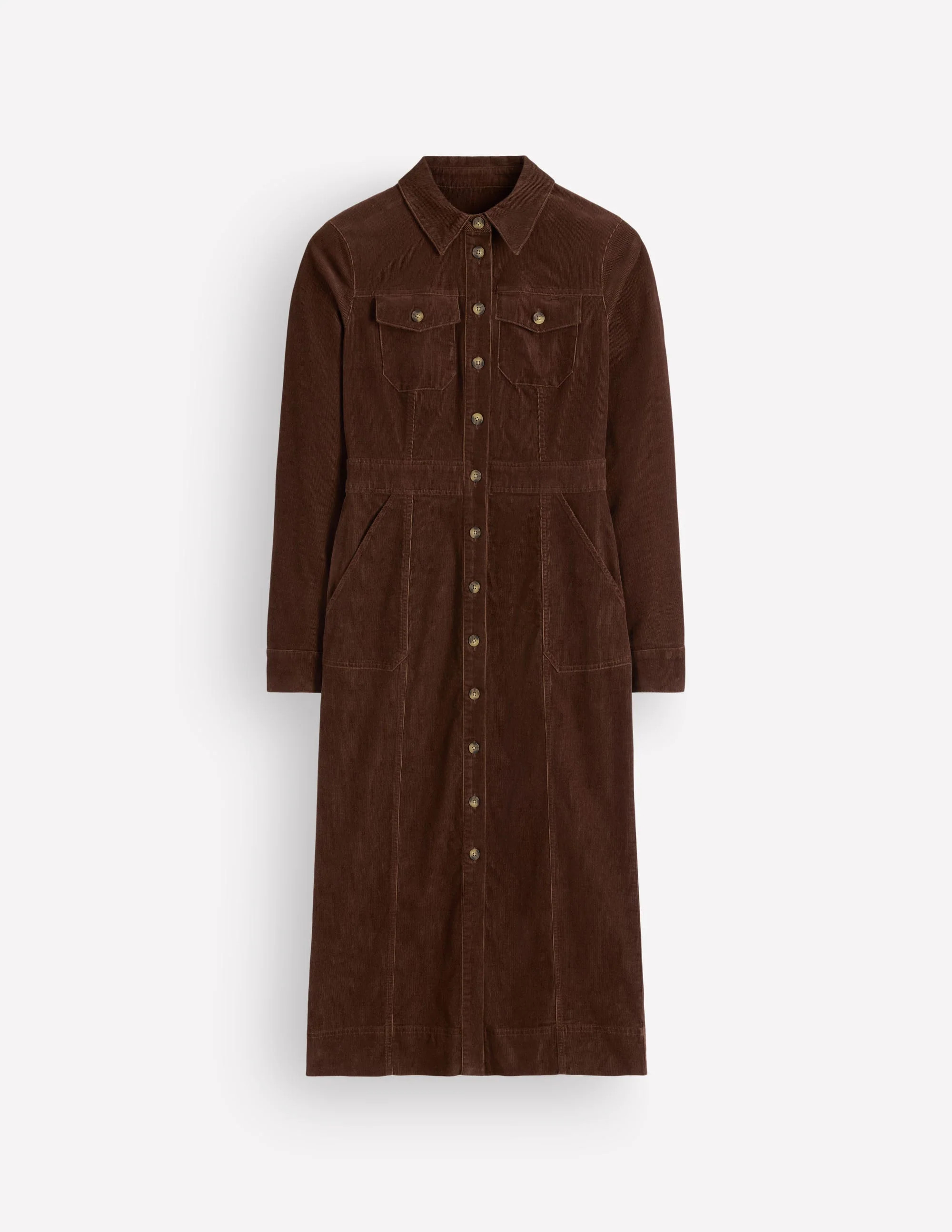 Fleur Cord Midi Dress-Raw Umber | Boden (US)