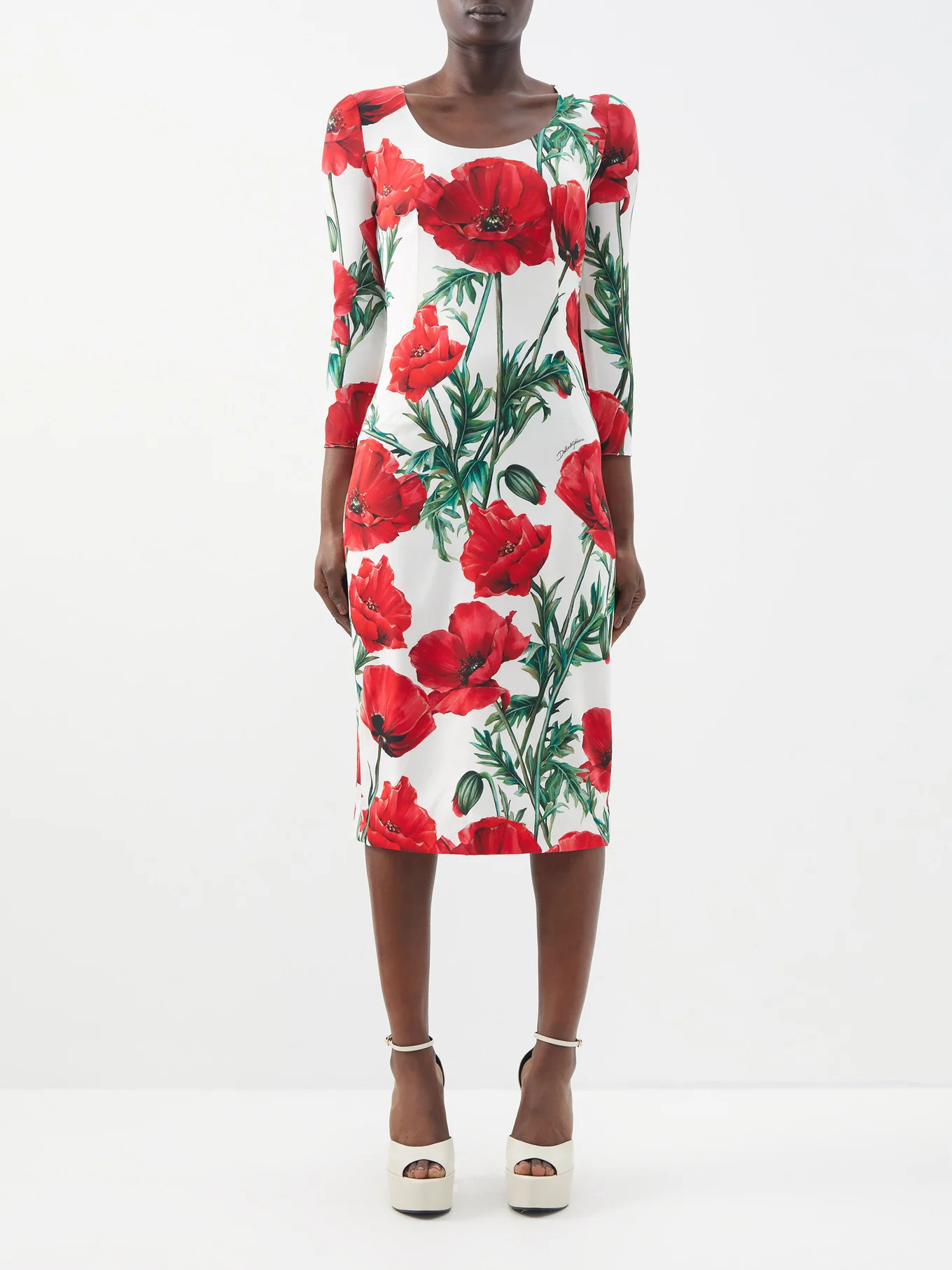 Happy Garden poppy-print silk-blend midi dress | Matches (US)