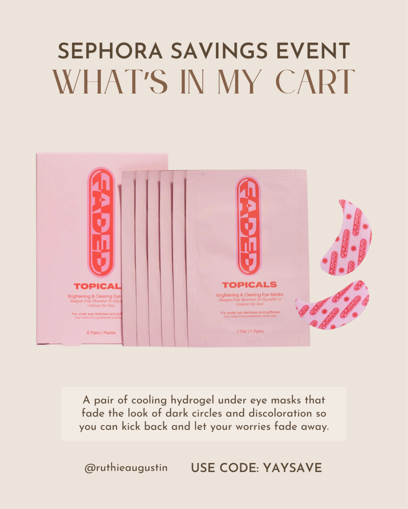 Shop my Sephora sale cart! Purchasing these topicals eye masks. 

#LTKsalealert #LTKfindsunder50 #LTKxSephora