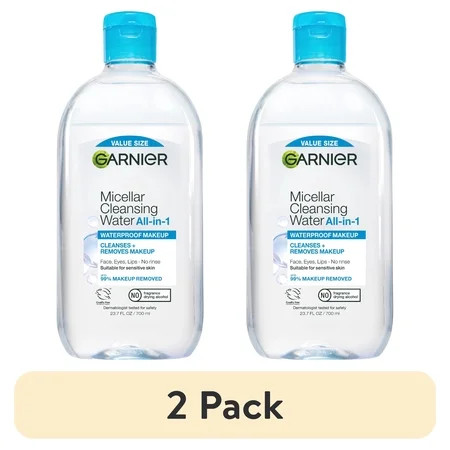 (2 pack) Garnier SkinActive Micellar Cleansing Water All in 1 Waterproof Makeup Remover, Face Cleanser, 23.7 fl oz | Walmart (US)