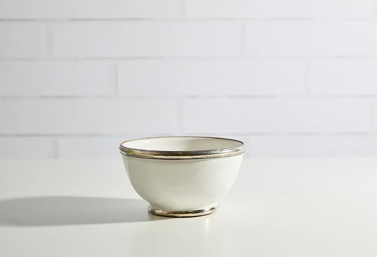 Verve Culture Moroccan Glazed Bowls with Berber Silver Trim | Verve Culture