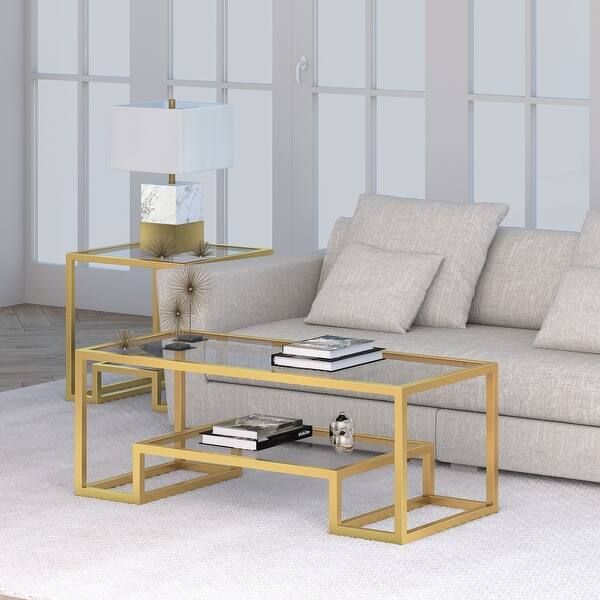 Athena Glam Geometric Coffee Table (Optional Finishes) - Gold | Bed Bath & Beyond