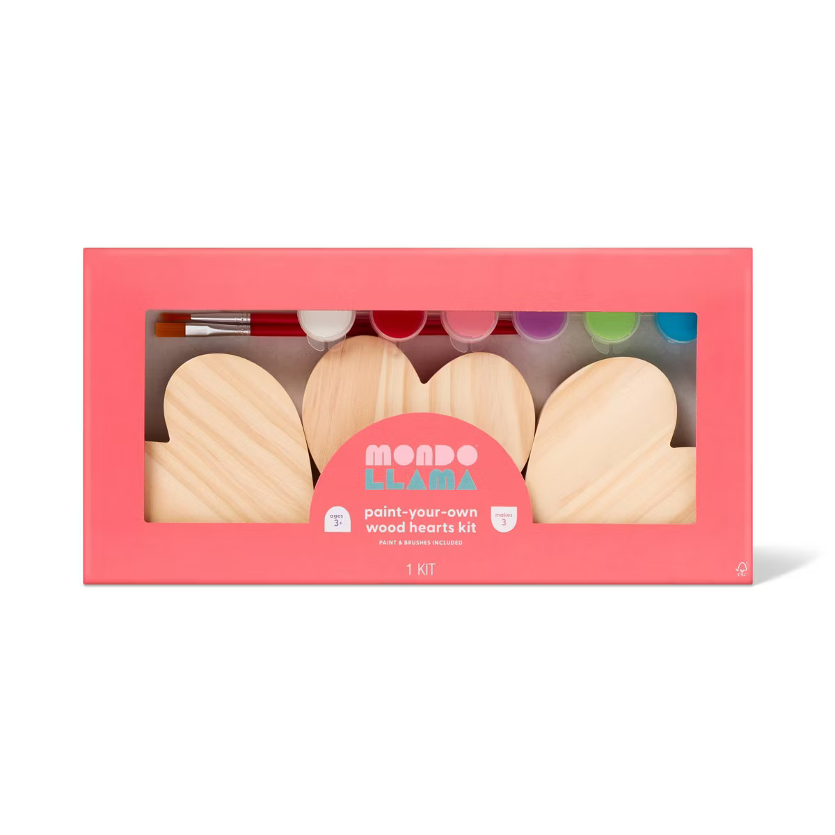Valentine's Craft Paint - Your - Own Wood Hearts Kit - Mondo Llama™ | Target