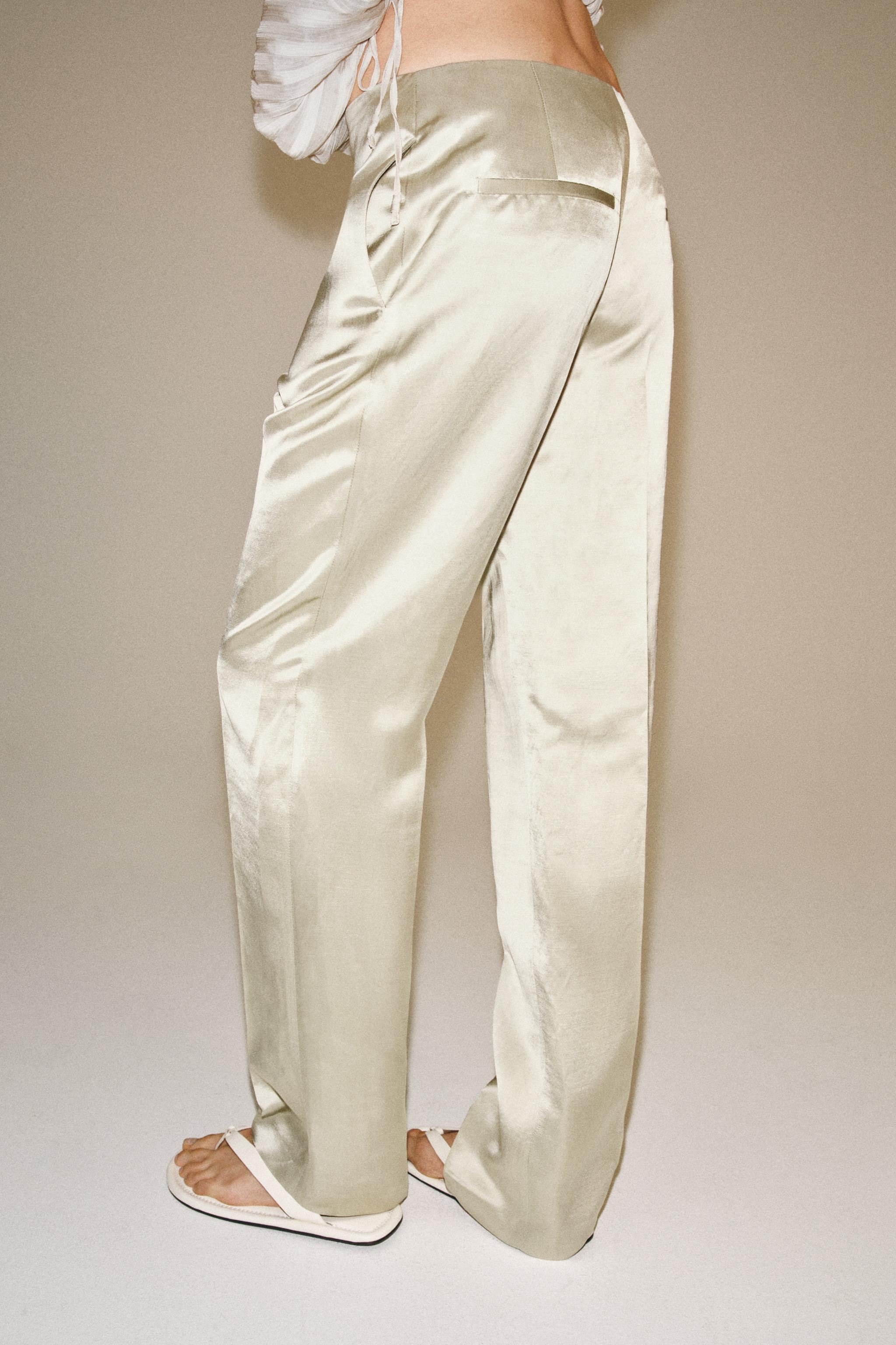 ZARA WOMAN COLLECTIONMid-rise trousers made of a linen blend. Hidden side seam pockets. Straight ... | Zara US