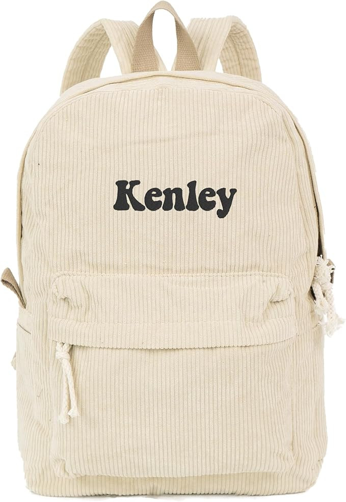 MT WORLD Kids Corduroy Backpack Personalized Toddler Backpacks for Girls Boys - Custom Beige Todd... | Amazon (US)