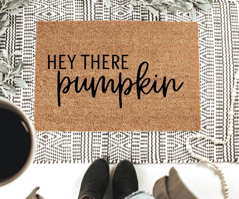 Fall Decor Hey There Pumpkin Doormat Fall Welcome Mat Funny - Etsy | Etsy (US)