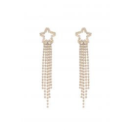Hollow Golden Star Tassel Drop Earrings | Chicwish