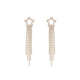 Hollow Golden Star Tassel Drop Earrings | Chicwish