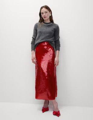 Sequin Midaxi Pencil Skirt | Marks and Spencer US