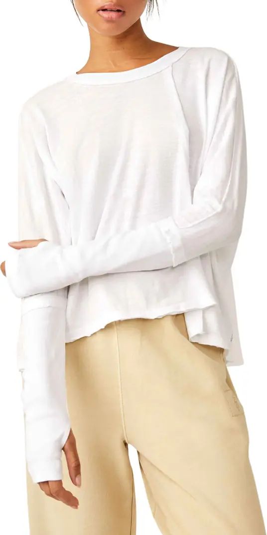 Ten Laps Asymmetric Long Sleeve Cotton Top | Nordstrom