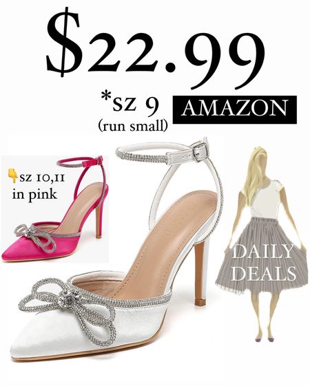Amazon deal: sparkly rhinestone bow knot heels. Beautiful for all your weddings and special events this year.

#LTKwedding #LTKsalealert #LTKshoecrush