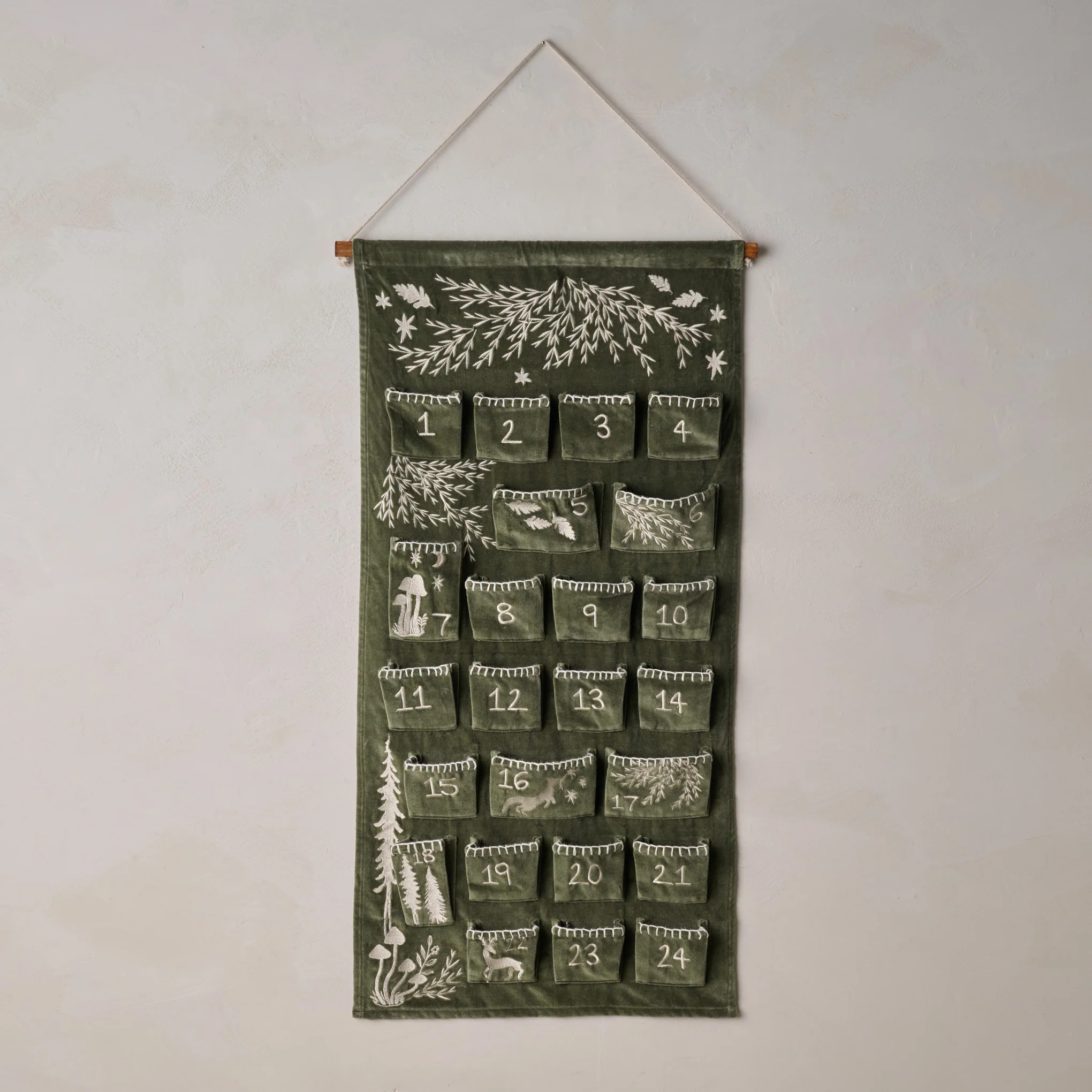 Enchanted Embroidered Velvet Advent Calendar | Magnolia
