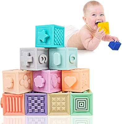 Mixi Baby Toys Blocks, Soft Blocks for Babies 6 Month Baby Toys Teething Toys Infant Toys Baby... | Amazon (US)