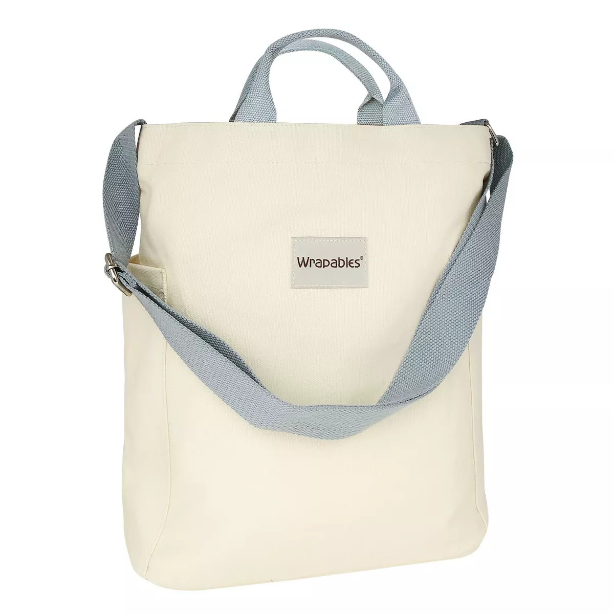 Wrapables Canvas Tote Bag for Women, Casual Cross Body Shoulder Handbag, Cream | Target