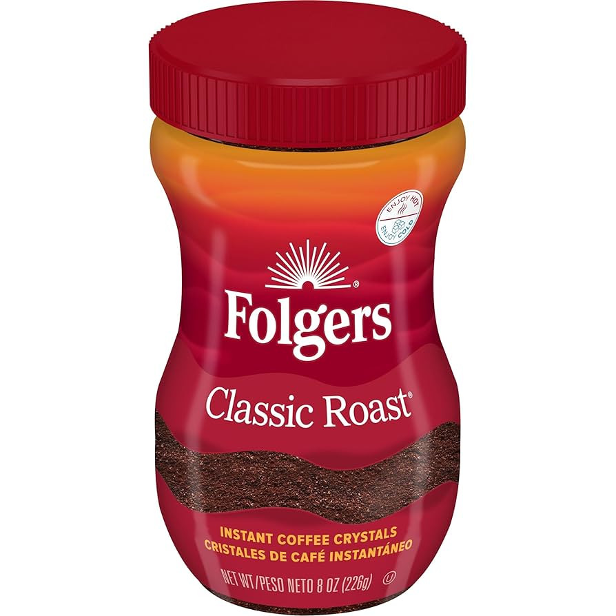 Folgers Classic Roast Instant Coffee, 8 Ounces | Amazon (US)