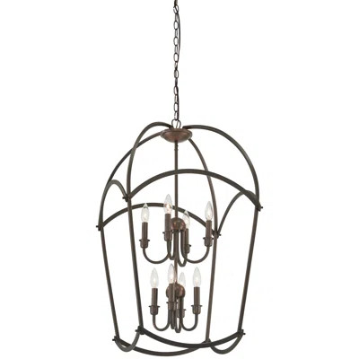 Maughan 8 - Light Lantern Tiered Chandelier Gracie Oaks Finish: Harvard Court Bronze | Wayfair North America